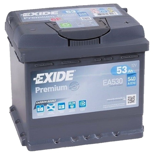 Акумулятор   53Ah-12v Exide PREMIUM(207х175х190),R,EN540 !КАТ. -20% EXIDE EA530 - фото 