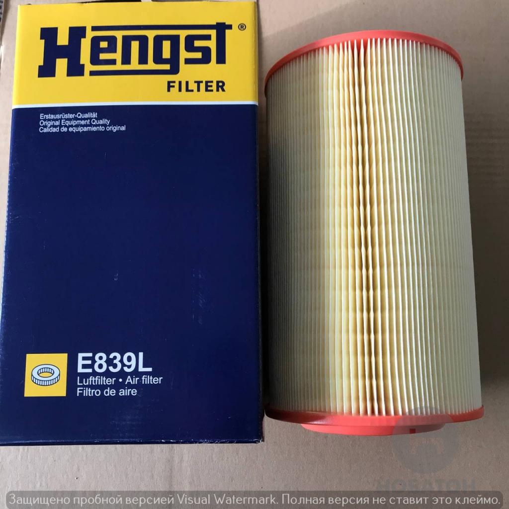 Фильтр воздушный CITROEN JUMPER 06-, PEUGEOT BOXER 06-(HENGST) HENGST FILTER E839L - фото 1