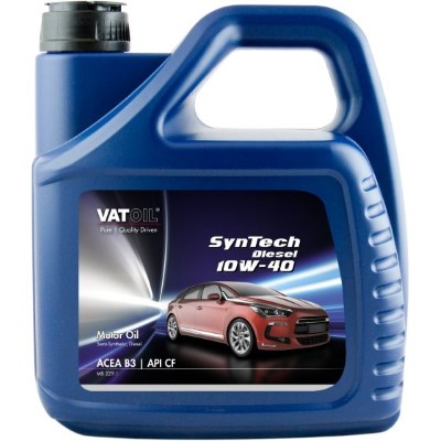 VatOil SynTech 10W40 Diesel 4L (ACEA A3/B3/B4, API SL/CF, MB 229.1) (VATOIL) 50232 - фото 