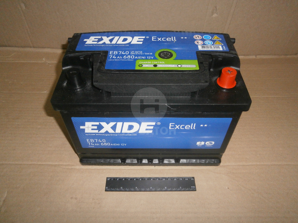 Акумулятор   74Ah-12v Exide EXCELL(278х175х190),R,EN680 - фото 0