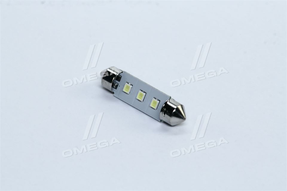 Лампа LED Софітні C5W 12V Т11x39-S8.5 (3 SMD, розмір 3528) WHITE <TEMPEST> - фото 