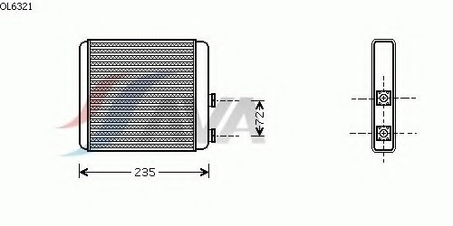 OPEL ASTRA G 3/98-2/04 Радиатор печки(?A +AC) [OE. 1618142 - 09117283] (AVA COOLING OL6321 - фото 
