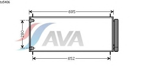 Конденсор Auris 2.0 / 2.2 D4d 10/06- (AVA) AVA COOLING TO5406 - фото 