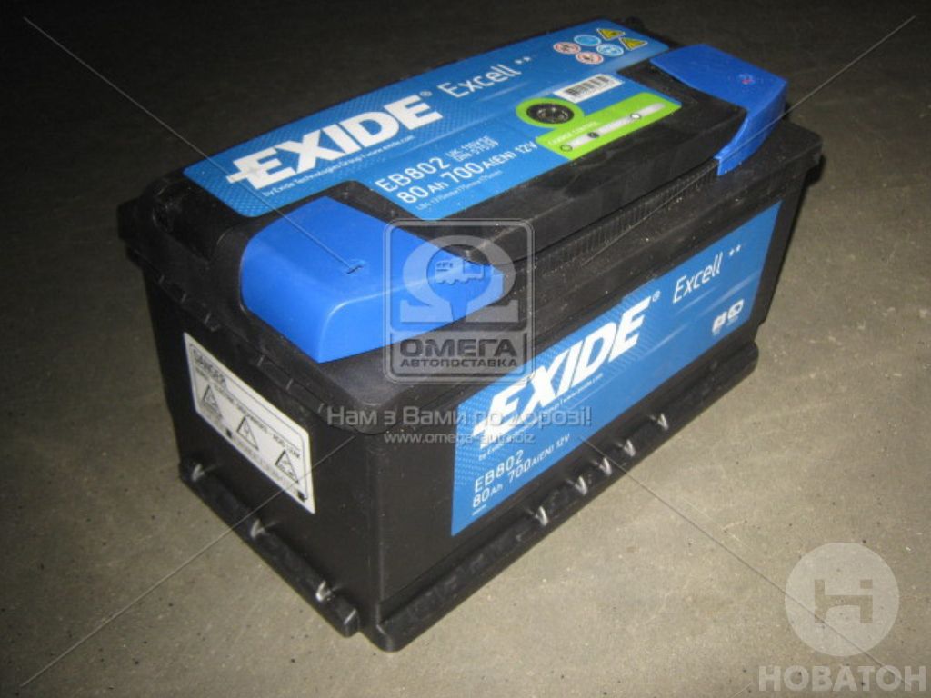 Акумулятор 80Ah-12v Exide EXCELL (315х175х175), R, EN700 EXIDE EB802 - фото 