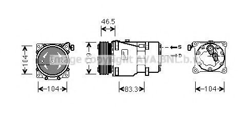 PE-307/Компрессор 1.9D (±AUT), 1.9Di, 2.0HDi (±AUT), 2.0JTD(FAP), 2.2HDi (±AUT), 2.2JTD (AVA C - фото 