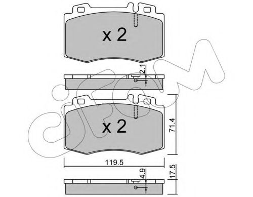 Колодки тормозные передние MB M-CLASS (W163), S-CLASS (W220)  (Cifam) - фото 