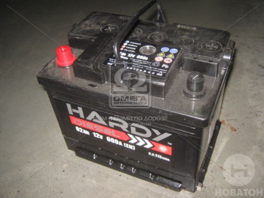 Аккумулятор   62Ah-12v HARDY PROFI (242x175x190),L,EN600 6СТ- 62 Аз - фото 