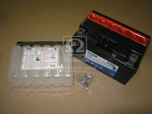 Аккумулятор    8,6Ah-12v Exide AGM (ETZ10-BS) (150х87х93) L, EN145 - фото 
