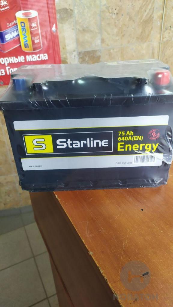 Аккумулятор Starline energy 75Ah 640En правый ДШВ: 276x175x190 (Starline) S BE 75R-640 - фото 