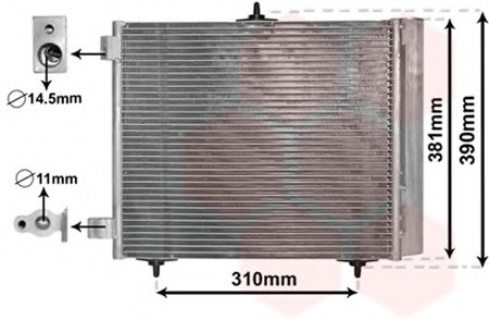 Радиатор кондиционера (конденсор) CITROEN (СИТРОЕН) C2/C3 ALL 02- (Van Wezel) - фото 