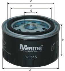 Фільтр масляний двигуна DACIA, RENAULT (вир-во M-Filter) TF315 - фото 