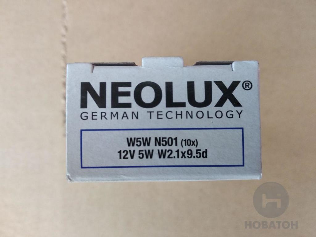 Лампа вспомогат. освещения W5W 12V 5W W2.1x9.5d (Neolux) NEOLUX N501 - фото 1