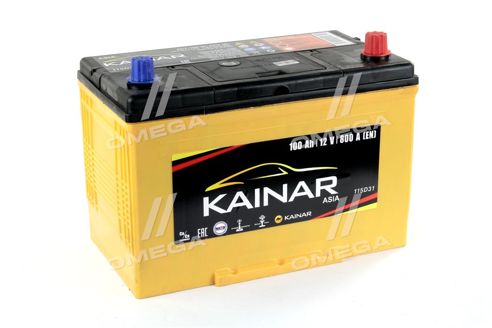 Аккумулятор  100Ah-12v KAINAR Asia (304x173x220),R,EN800 090 341 0 110 - фото 