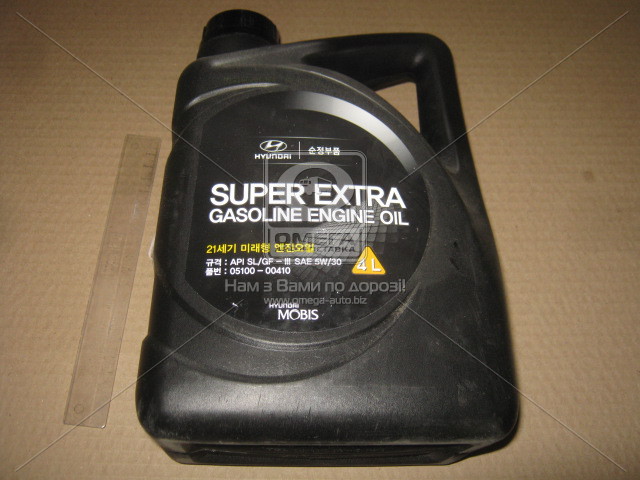Масло моторн. Mobis Super Extra Gasoline 5W-30 API SL, ILSAC GF-3, 05100-00410 (Канистра 4л) 0510000410 - фото 
