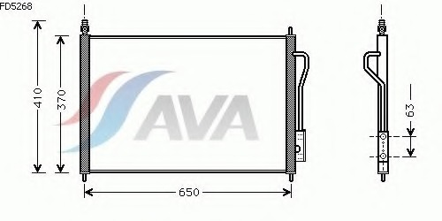 Радиатор кондиционера (AVA COOLING FD5268 - фото 