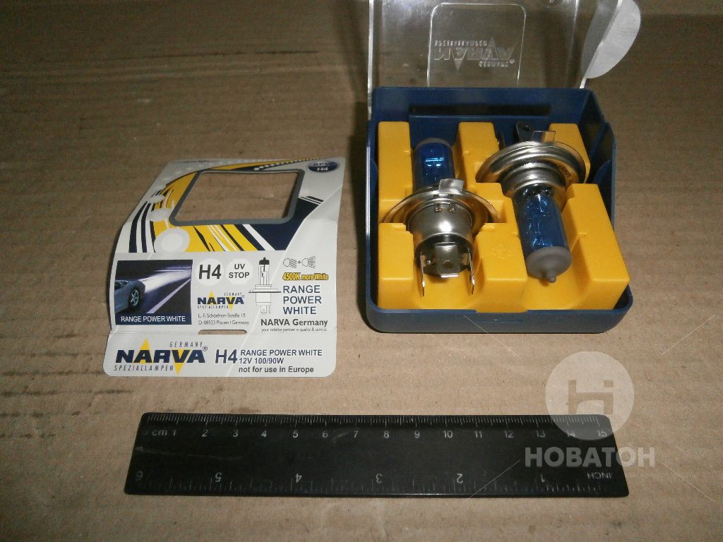 Лампа розжарювання TWIN SET H4 12v 100/90w RANGE POWER WHITE (вир-во Narva) 98513S2 - фото 