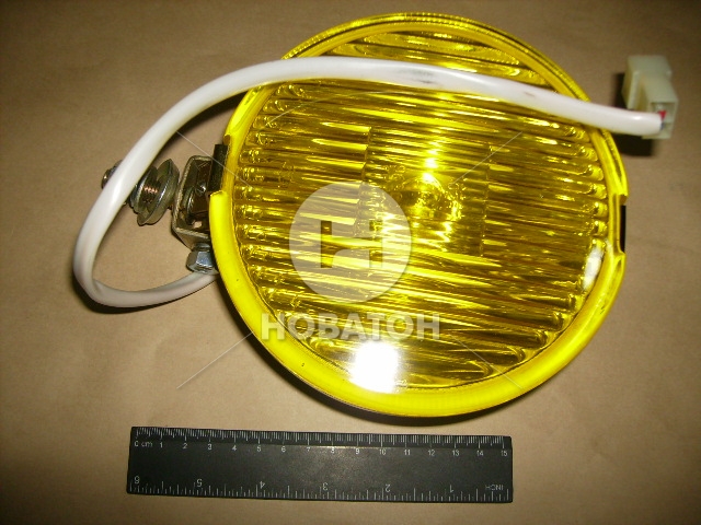 Фара противотуманная круглая желтая с защитной крышкой, 12В (ОАО Автосвет) - фото 