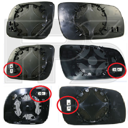 Скло (втавка) дзеркала лівого, плоске (з обігрівом) AUDI A4 -99 (вир-во FPS) - фото 