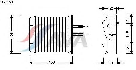Радиатор отопителя (печки) (Magneti Marelli) [OE. 46721212 / 46722095] (AVA COOLING FTA 6150 - фото 