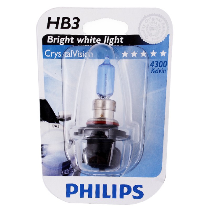 Лампа накаливания HB3 12V 60W P20d Cristal Vision 1шт blister 4300K (Philips) - фото 