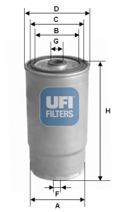 Фильтр топливный (UFI) 24.122.00 - фото 