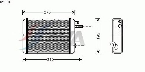 Радиатор отопителя (печки) [OE. 93910866] (AVA COOLING IV6018 - фото 
