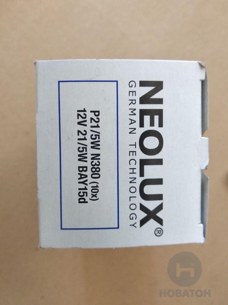 Лампа вспомогат. освещения P21/5W 12V 21/5W BAY15d (Neolux) NEOLUX N380 - фото 1
