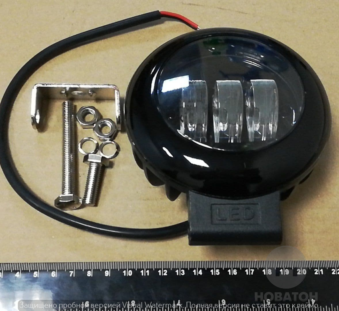 Фара LED кругла 30W (3 діода) black - фото 