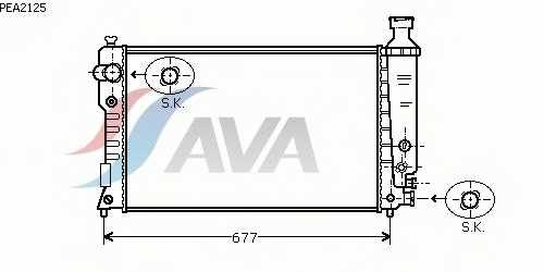Радіатор охолодження двигуна PE 405 14/6/8/20 MT 92-96 (Ava) AVA COOLING PEA2125 - фото 