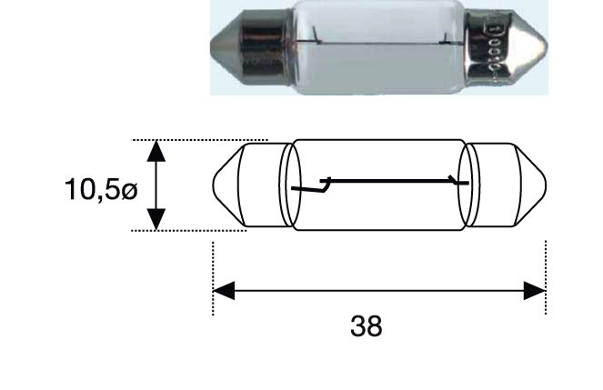 Автолампа C5W, 12V 5W, цоколь SV8,5-8 MAGNETI AL C5W 12 - фото 