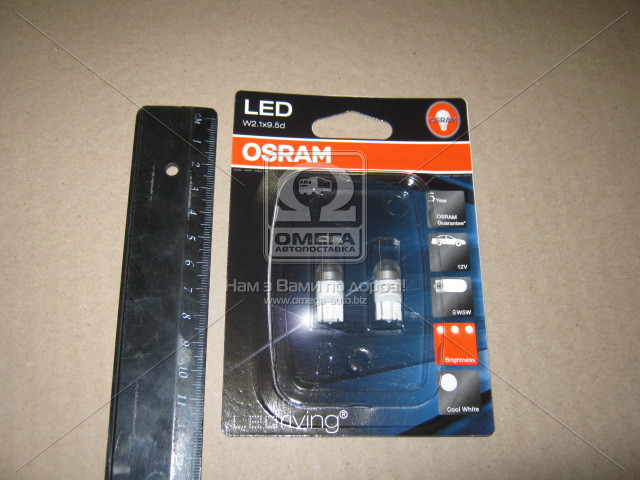 Лампа накаливания W5W 12V 5W W2,1X9,5d LEDriving (2 шт) blister 6000К  (OSRAM) - фото 
