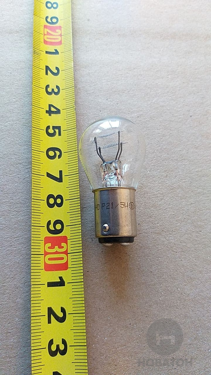 Лампа розжарювання, ліхтар сигналу гальмування (виробництва Magneti Marelli код. P21 5W 24 HD) - фото 