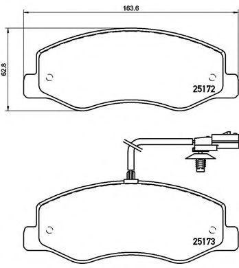 Колодки тормозные задние (дисковые) комплект (BREMBO) P68 061 - фото 