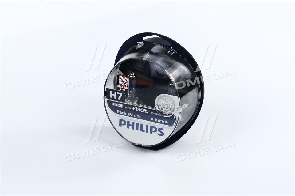 Лампа накалювання H7 12V 55W PX26d RacingVision +150 more light (2шт) (вир-во Philips) PHILIPS 12972RVS2 - фото 