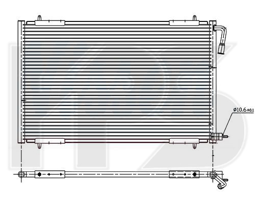 Радиатор кондиционера (конденсер) PEUGEOT (ПЕЖО) 206 (FPS) - фото 