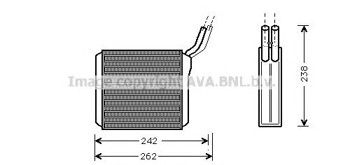 Радиатор отопителя (печки) [OE. 1806121 - 91146244] (AVA COOLING OL6205 - фото 