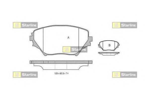 Колодки тормозные задние (дисковые) комплект (Starline) BD S832P - фото 