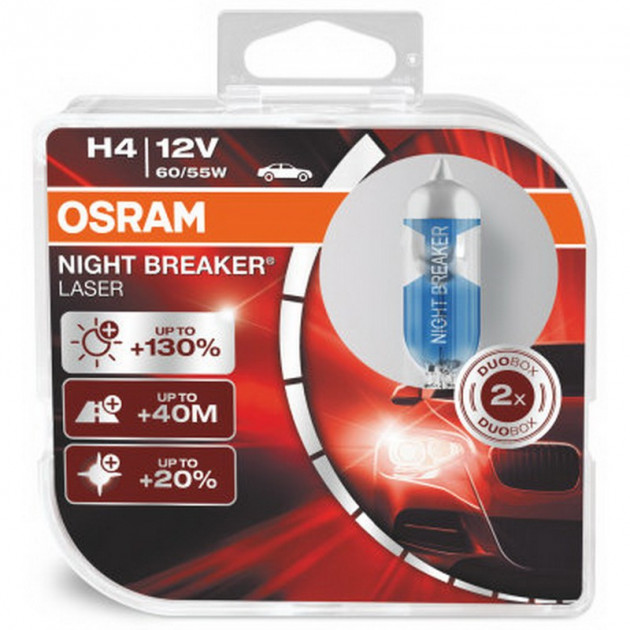 Лампа фарна H4 12v 60/55w P43t NIGHT BREAKER LASER (вир-во OSRAM) - фото 