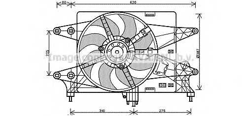 Вентилятор радиатора FIAT DOBLO (119, 223) (01-) (AVA) AVA COOLING FT7559 - фото 