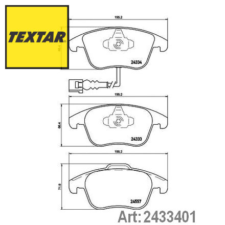 Колодки тормозные передние (дисковые) комплект (TEXTAR) - фото 