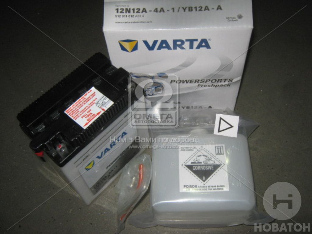 Аккумулятор  12Ah-12v VARTA FS FP (12N12A-4A-1, YB12A-a) (136x82x161), L, Y8, EN120 512 011 012 - фото 