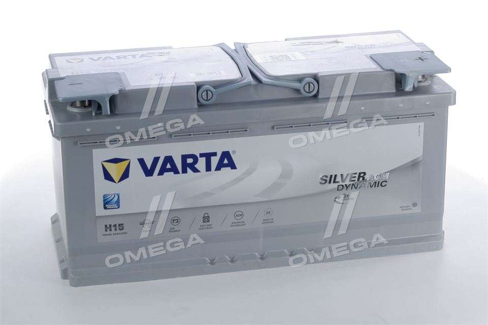 Акумулятор   105Ah-12v VARTA Start-Stop Plus AGM (394х175х190), R, EN 950 - фото 0