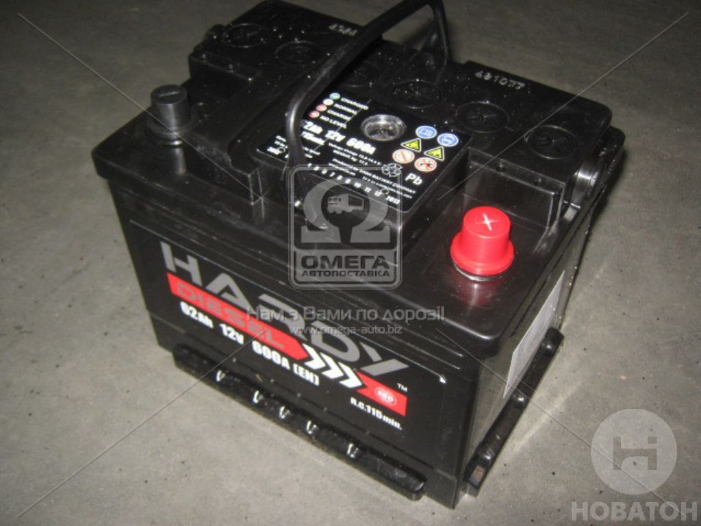 Аккумулятор   62Ah-12v HARDY PROFI (242x175x190),R,EN600 6СТ- 62 Аз - фото 