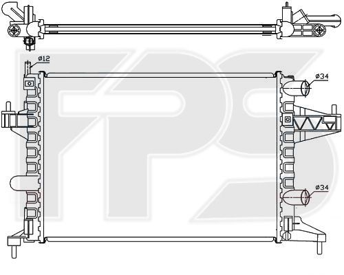 Радиатор охлаждения двигателя OPEL (ОПЕЛЬ) (NISSENS) Fps FP 52 A265 - фото 