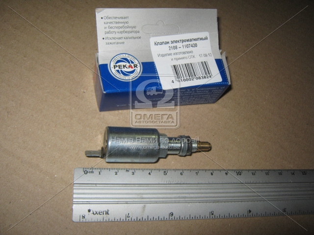 Клапан електромагнiтний  ВАЗ 21083,21099 (карбюратор) (вир-во Пекар) - фото 