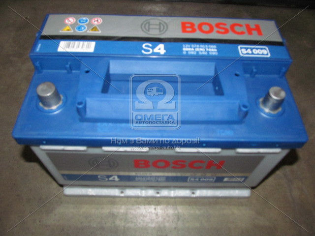 Аккумулятор   74Ah-12v BOSCH (S4009) (278x175x190),L,EN680 - фото 
