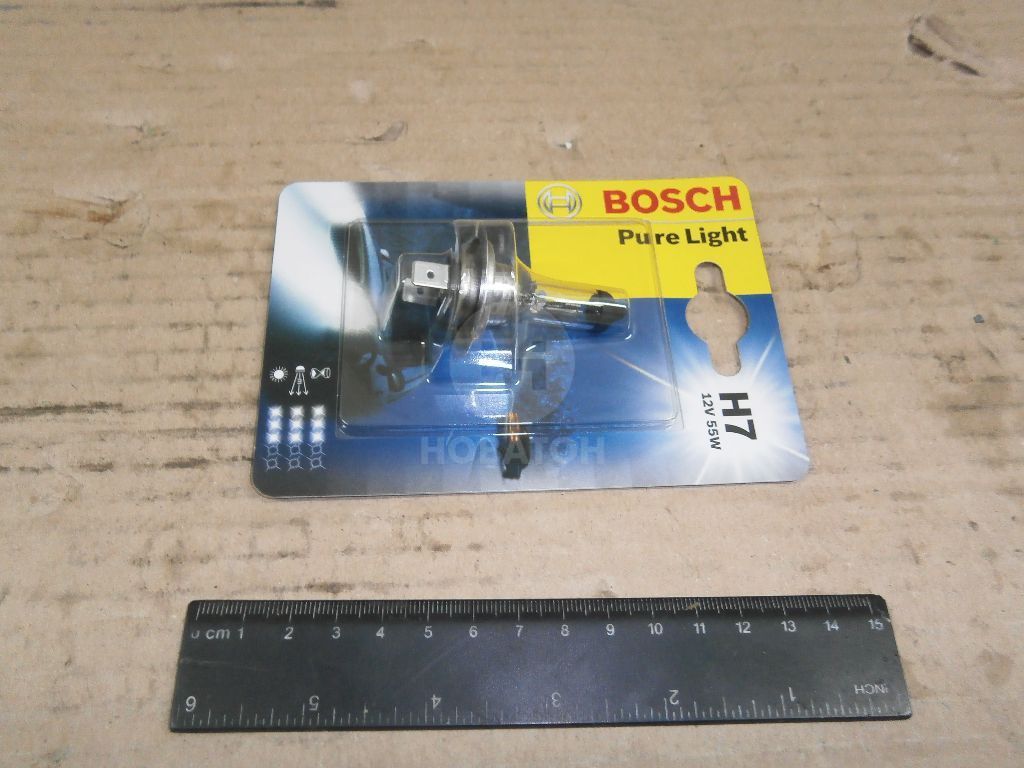 Лампа накаливания 12V 55W H7 PURE LIGHT (blister 1 шт) (Bosch) BOSCH 1 987 301 012 - фото 