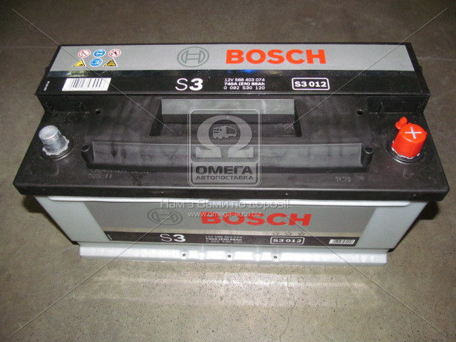 Акумулятор 88Ah-12v BOSCH (S3012) (353x175x175),R,EN740 0092S30120 - фото 