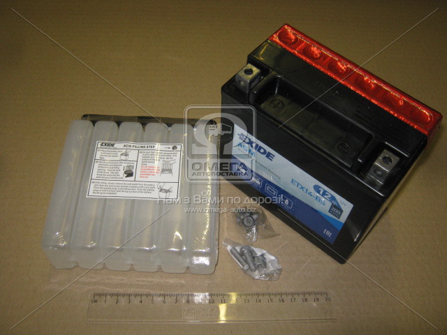 Аккумулятор   12Ah-12v Exide AGM (ETX14-BS) (150х87х145) L, EN200 - фото 