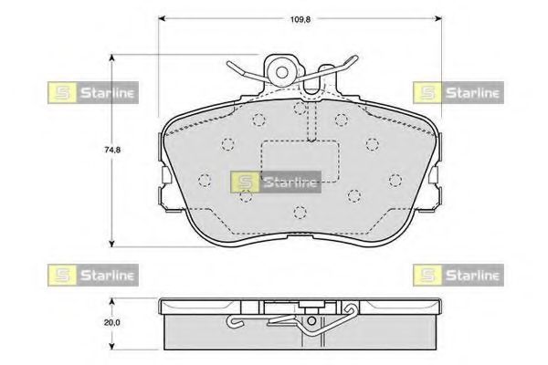 Колодки тормозные передние (дисковые) комплект (Starline) BD S818P - фото 